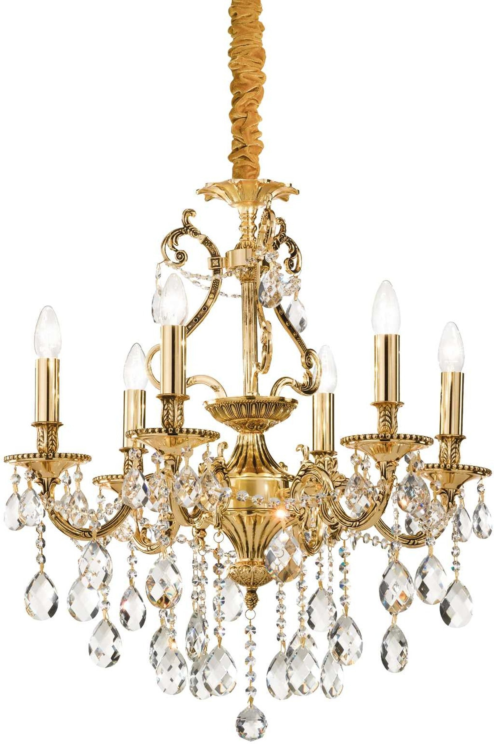 -armet Pendellampe Ideal Lux Gioconda ø62 Cm  Justerbar Højde 93 118 Cm  Guld