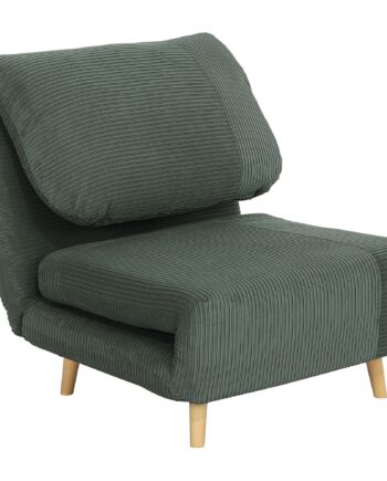- -  Sovesofa Gæsteseng  Justerbar Nakkestøtte  Fløjlslook  82 Cm   87 Cm   89 Cm  Grøn