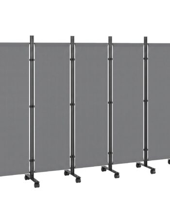 -panels Rumdeler  252   40 Cm  Fritstående Skærm Med 12 Hjul  Foldbar Skillevæg  Gør-det-selv  Mørkegrå