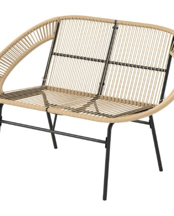 -personers Havebænk Af Polyrattan  Vejrbestandig  Uv-bestandig  260 Kg Lasteevne  Khaki