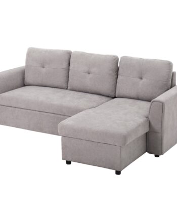 -personers Sofa Med Sengefunktion  Sovesofa Med Chaiselong  Polstret Sofa  Grå
