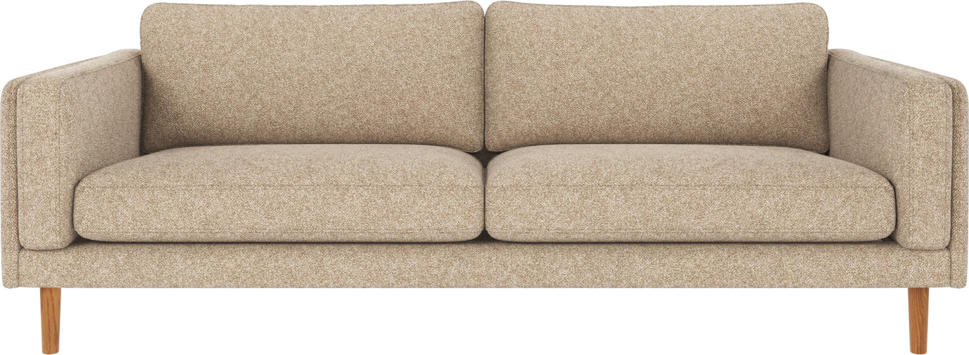 -personers Sofa Rowico Braden Bobby   Beige Polyester Med Lakerede Egetræsben