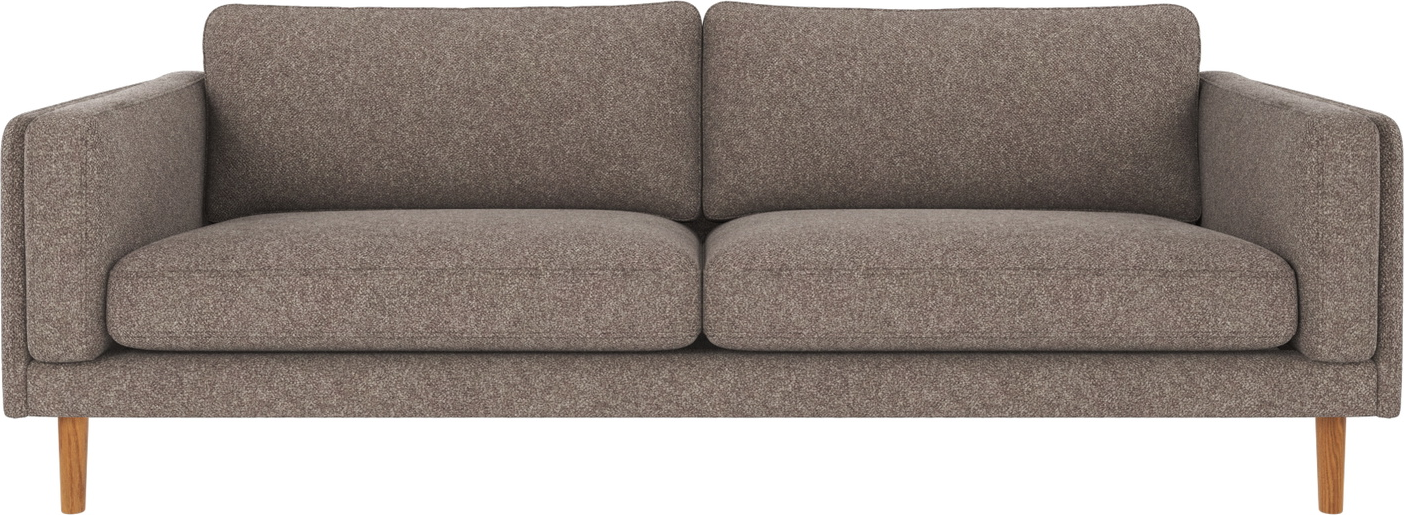 -personers Sofa Rowico Braden Bobby   Mørk Beige Stof Og Lakerede Egetræben