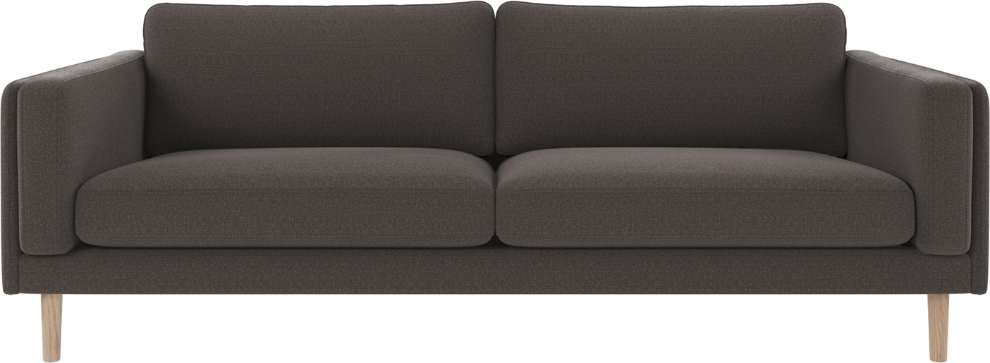 -personers Sofa Rowico Braden 216ã 87 Cm Mørkegrå Rita Polyester Med Slidstærkt Stof Og Hvidvaskede Egetræsben
