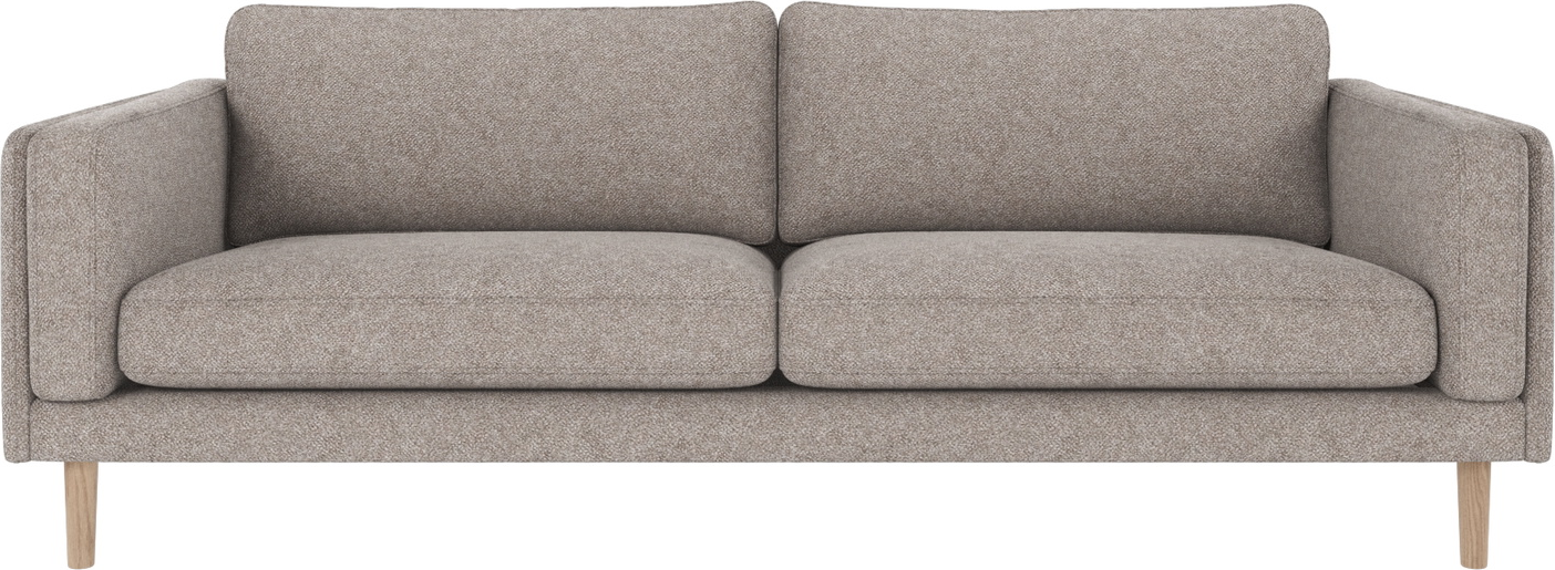 -personers Sofa Rowico Braden Grå Hvidvasket Bobby Polyester Med Egetræsben Fsc-mix 216ã 87ã 78 Cm