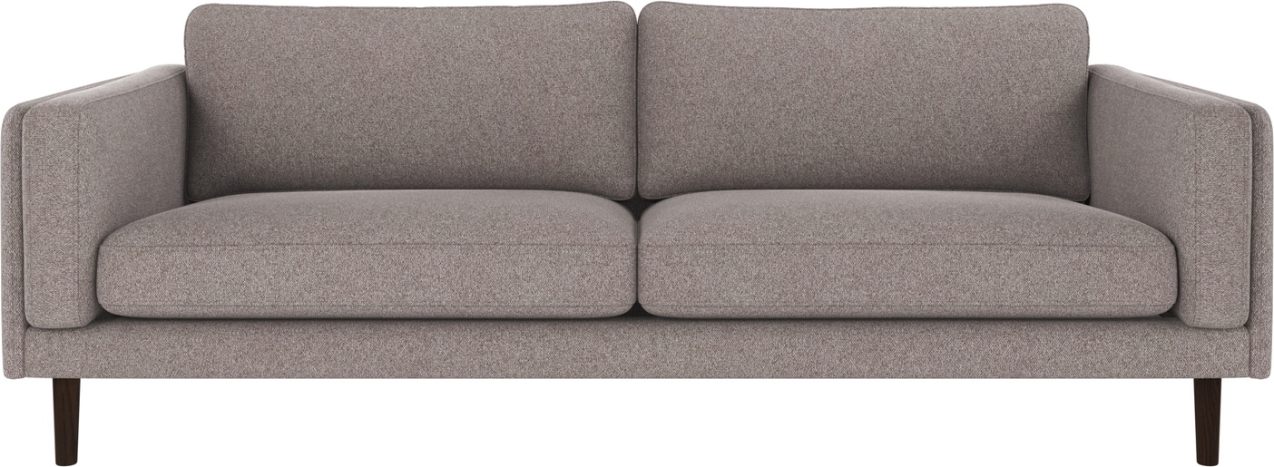 -personers Sofa Rowico Braden Grå-beige Brun 216ã 87ã 78 Cm   Slank Skandinavisk Design Med Høj-elastisk Skum Og Lakerede Egetræsben