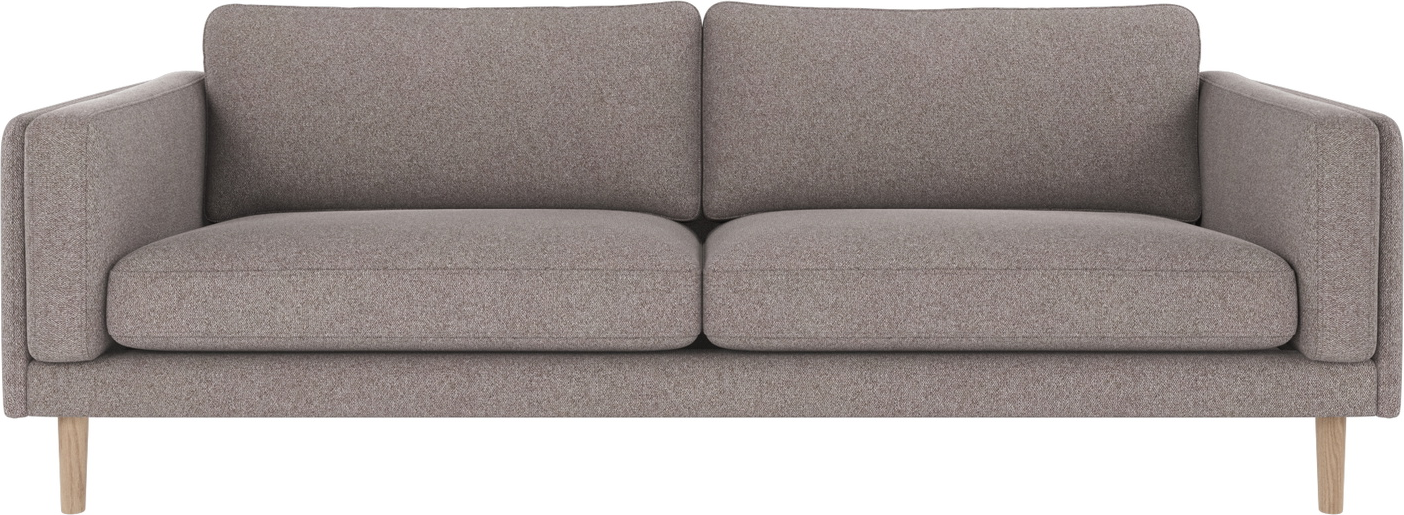 -personers Sofa Rowico Braden   Gråbeige Brenda Stof  Hvidvaskede Egetræben  216x87x78 Cm