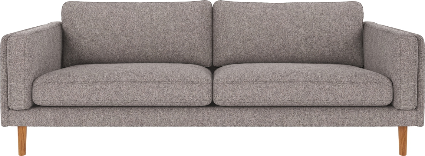 -personers Sofa Rowico Braden Gråt Stof Og Lakerede Egetræsben Tidløst Design Høj Komfort