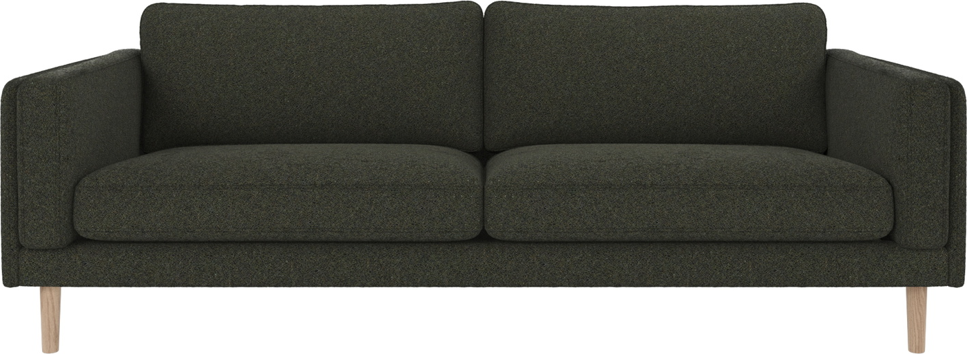 -personers Sofa Rowico Braden   Grøn Alice-stof   Hvidkalket Træramme  Fsc-mix  B216   D87   H78 Cm