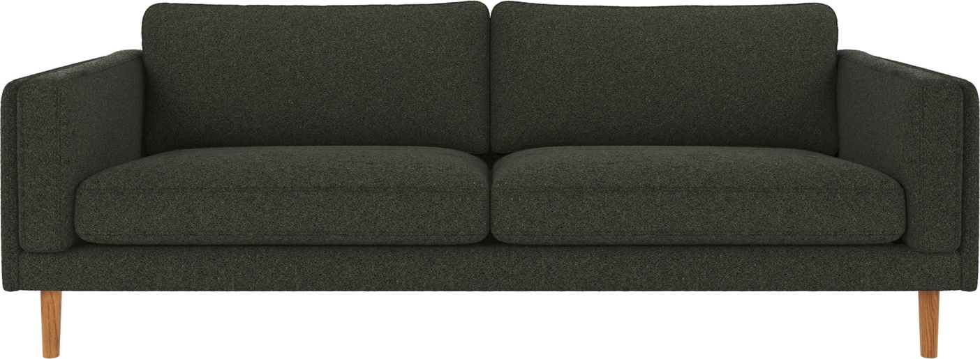 -personers Sofa Rowico Braden   Alice 162 Stof Grøn Med Egetræsben 216x87x78 Cm