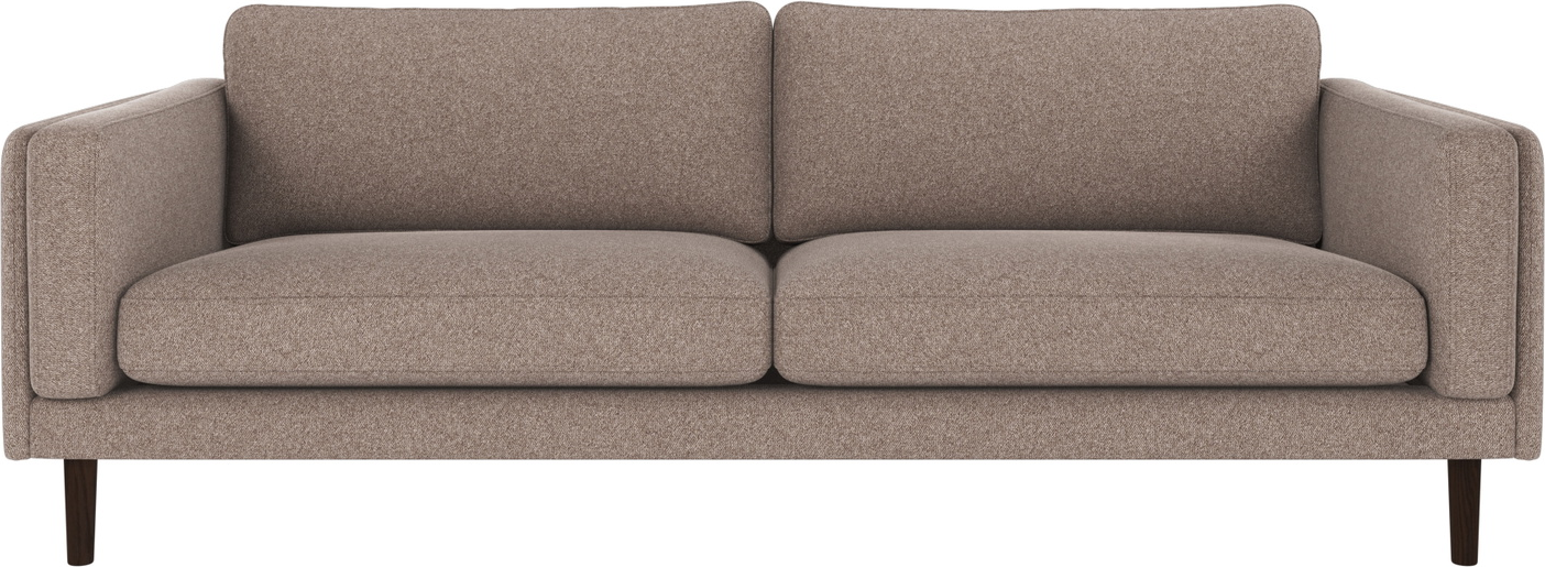 -personers Sofa Rowico Braden   Beige Brenda Polyesterstof Med Lakerede Egetræsben