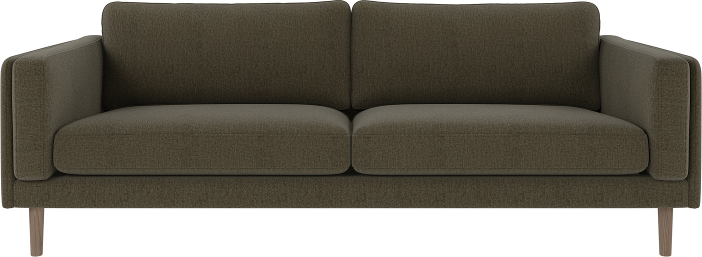 -personers Sofa Rowico Braden   Dyb Grøn Med Hvidkalket Egetræramme 216x87x78 Cm