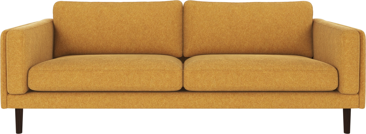 -personers Sofa Rowico Braden   Gulbrunt Brenda-stof 100  Polyester Med Fsc-mix Lakerede Egetræsben