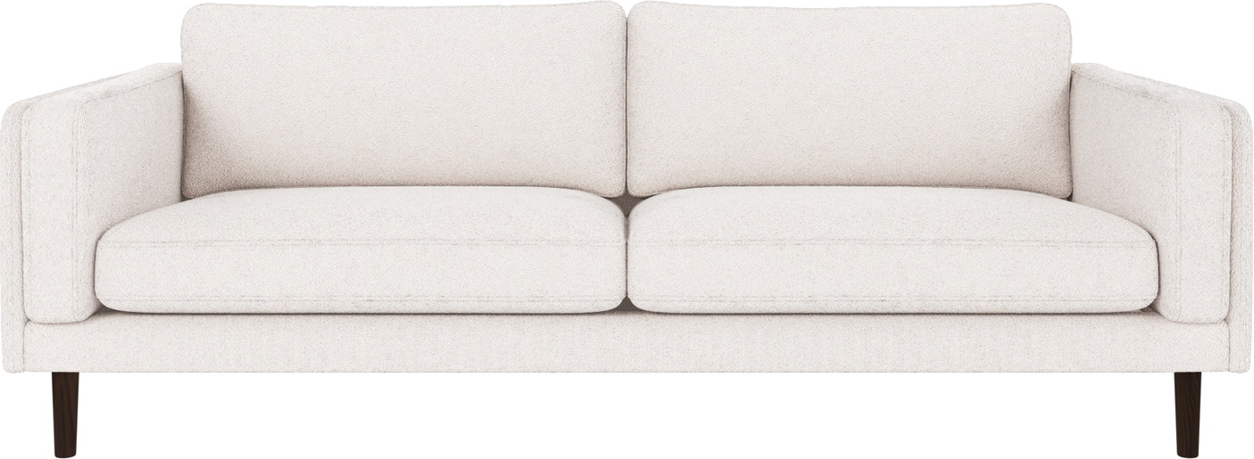 -personers Sofa Rowico Braden   Hvid Alice Stof Brune Egetræsben H78ã B216ã D87 Cm