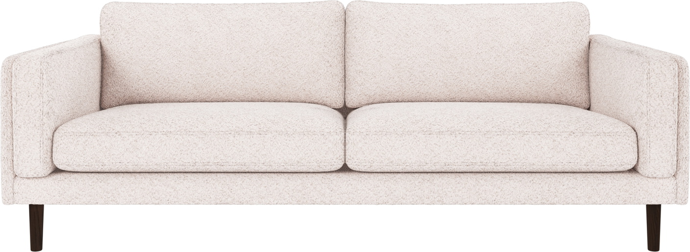 -personers Sofa Rowico Braden   Hvidt Anna-stof Med Lakerede Egetræsben 216x87x78 Cm