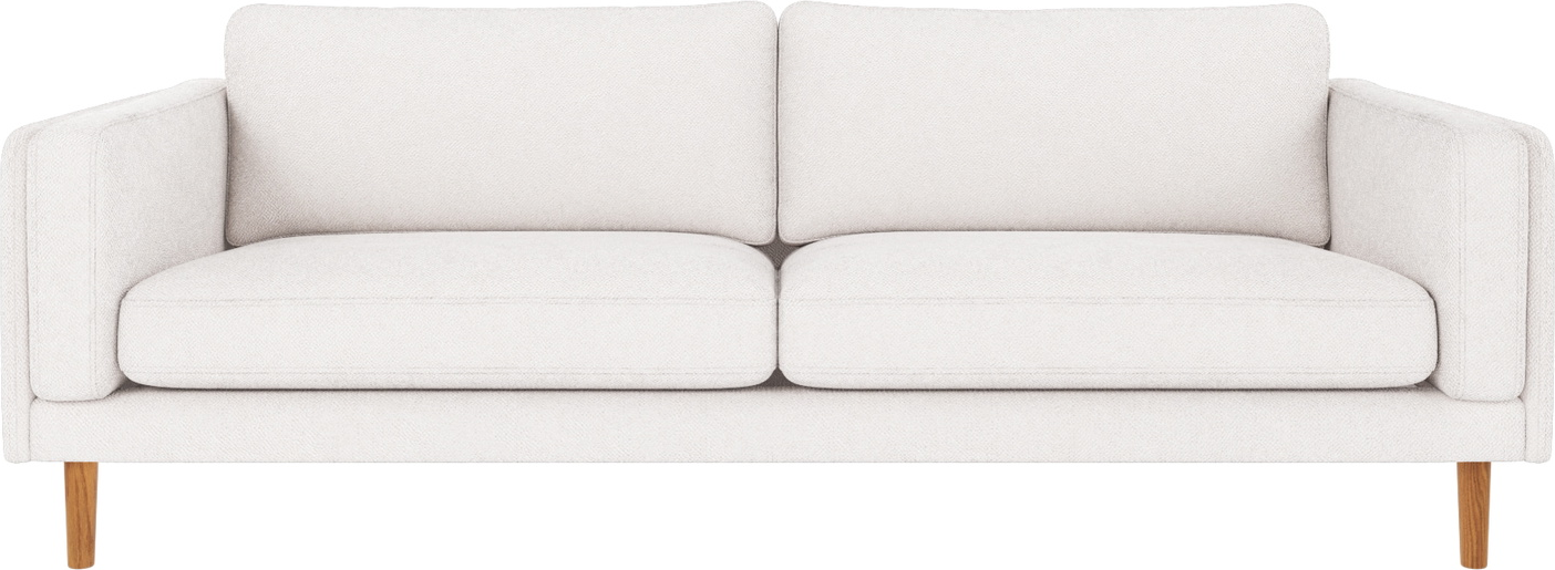 -personers Sofa Rowico Braden   Hvidt Bobby-stof Med Fsc-certificerede Egetræsben 216 Cm