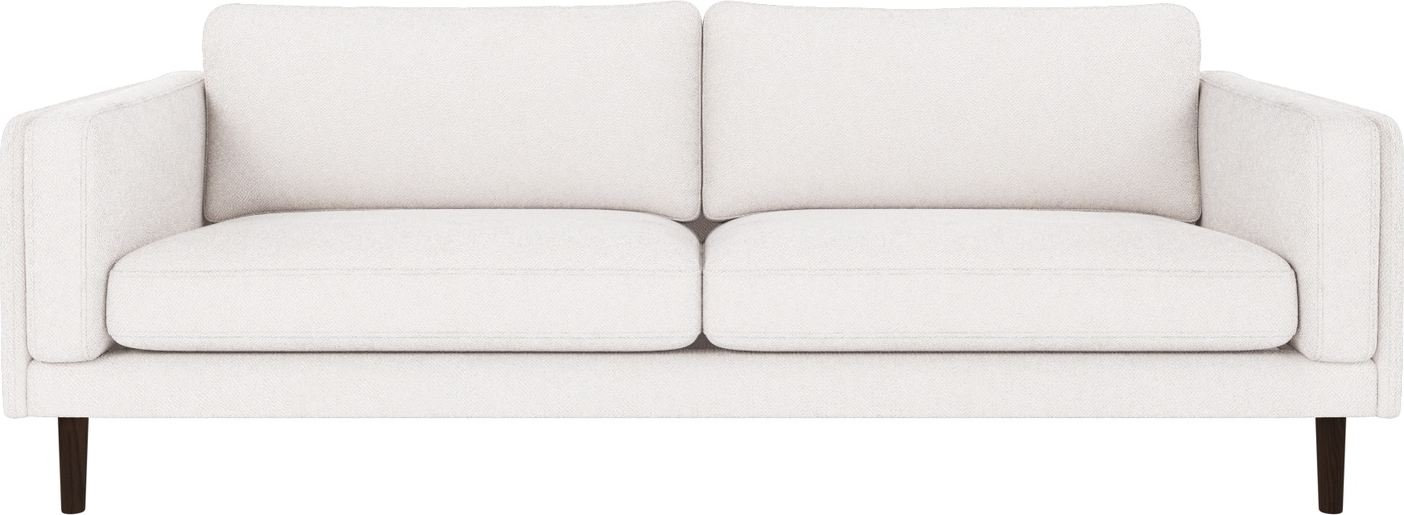 -personers Sofa Rowico Braden   Hvidt Bobby-stof Med Lakerede Egetræsben   Fsc-certificeret Stel  Skandinavisk Design Og Slidstærk Polstring