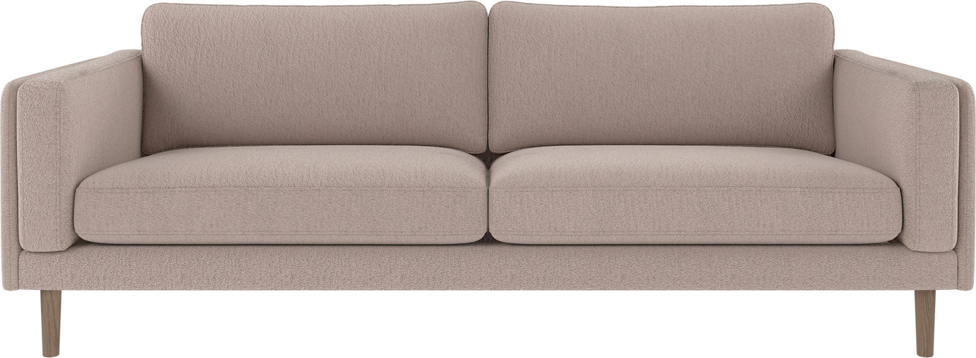 -personers Sofa Rowico Braden   Lysebeige Med Hvidvaskede Egetræsben 216x87x78 Cm