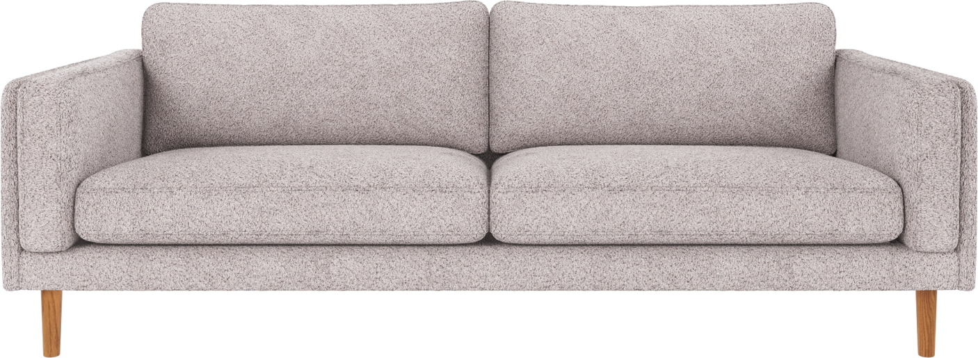 -personers Sofa Rowico Braden   Lysegråt Anna-stof Med Egetræsben 216 Cm Bred
