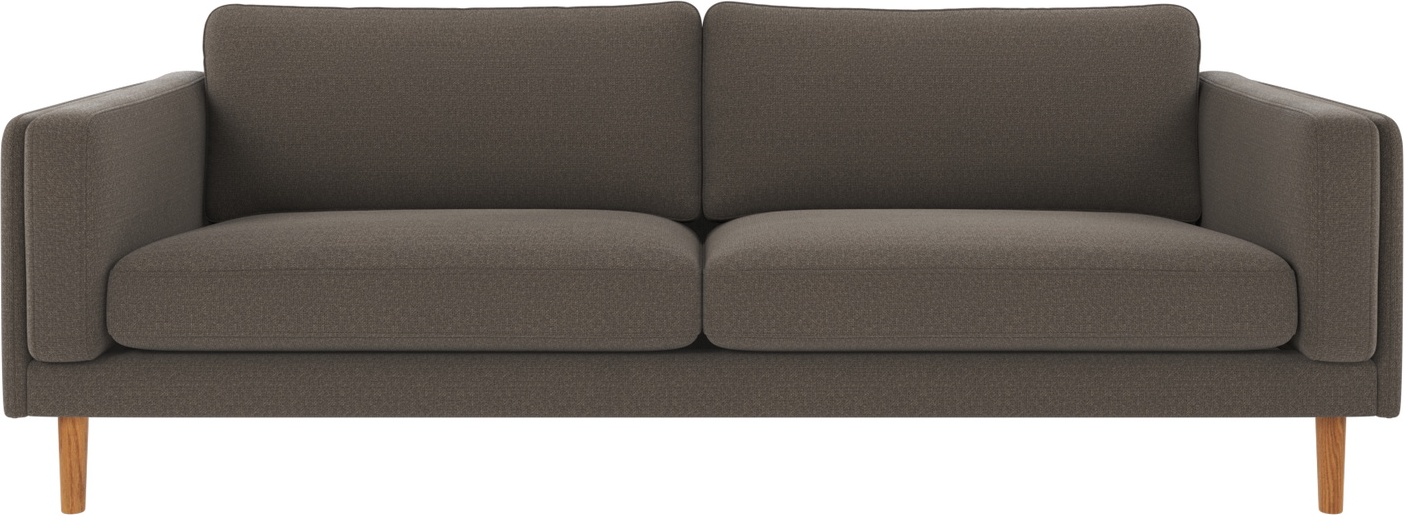 -personers Sofa Rowico Braden   Mellemgrå Rita Polyester Med Lyse Egetræsben 216   87   78 Cm