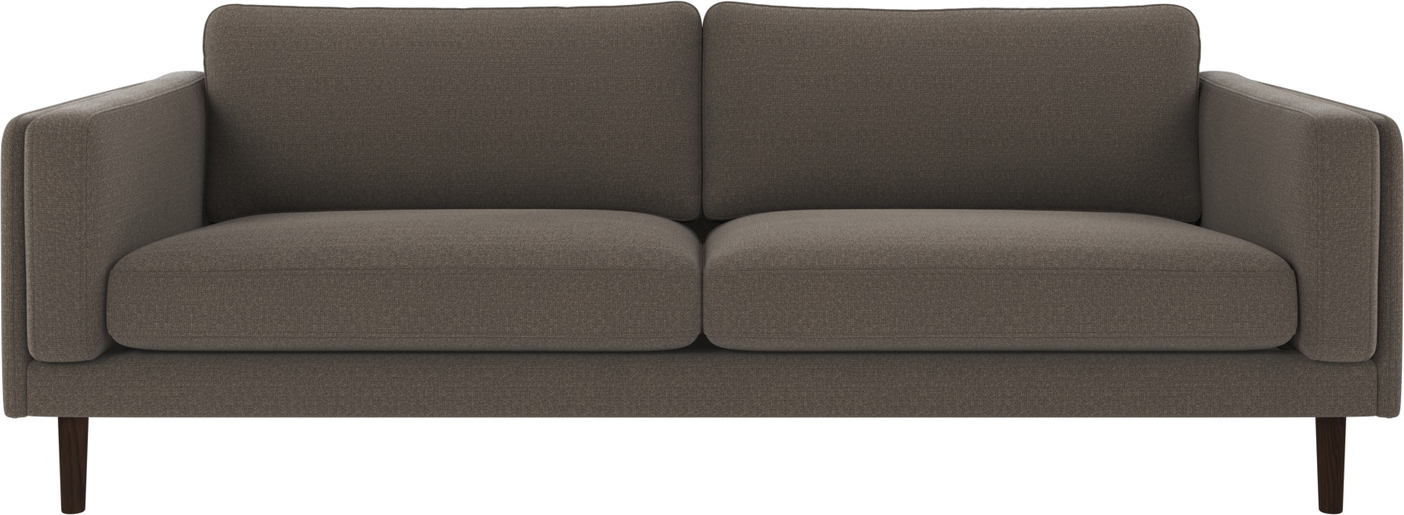-personers Sofa Rowico Braden   Mellemgråbrun Rita Polyester Med Lakerede Egetræsben