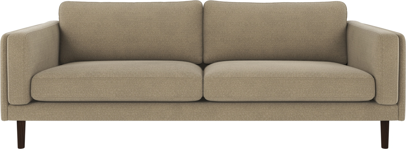 -personers Sofa Rowico Braden   Mørk Beige Rita Stof Fscâ -mix Træ H78ã B216ã D87 Cm
