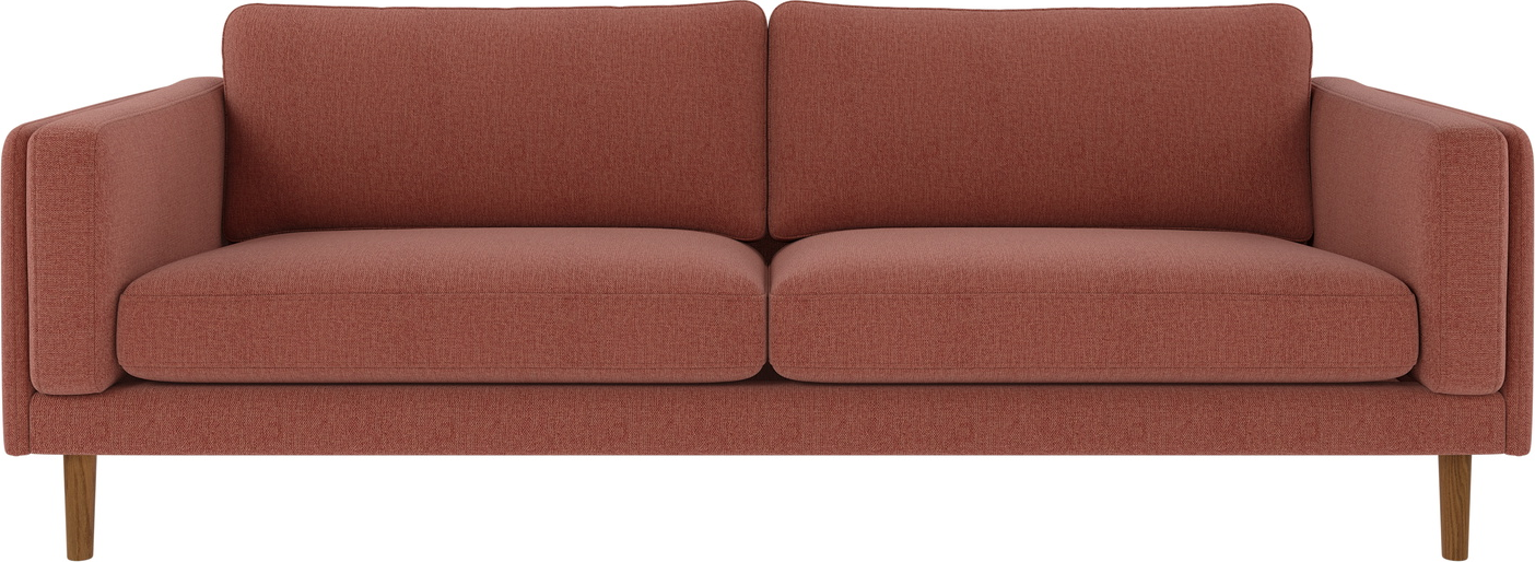 -personers Sofa Rowico Braden   Rødt Stof B216 Cm   Fscâ -certificeret Egetræsstel