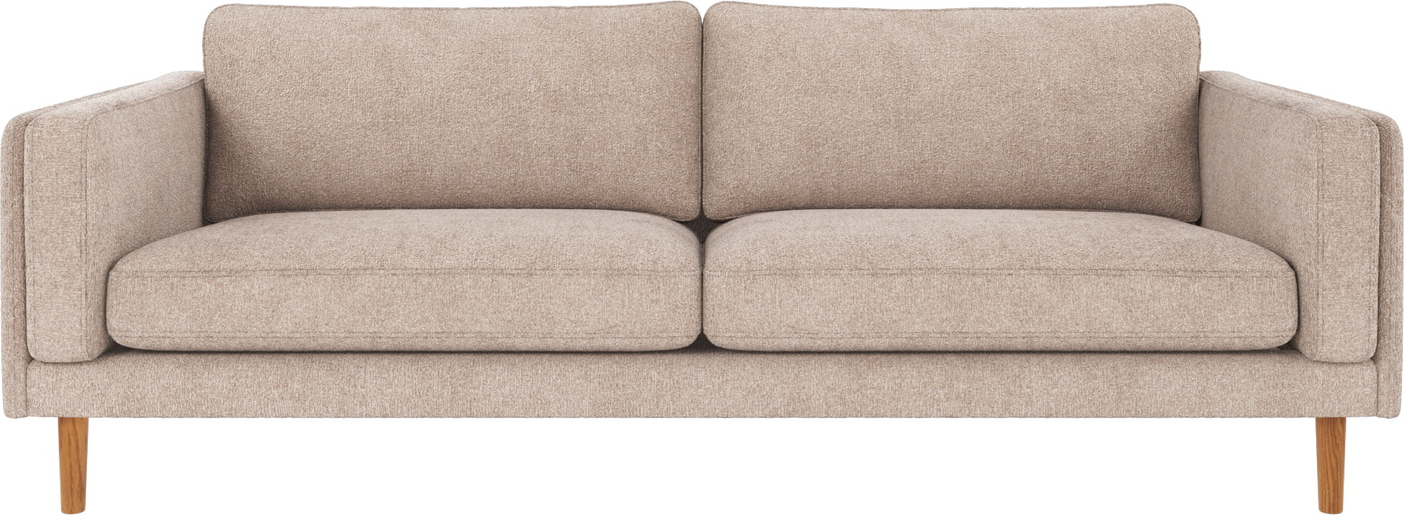 -personers Sofa Rowico Braden   Lys Beige Greg   Polyesterstof  Lakerede Egetræsben  216   87   78 Cm