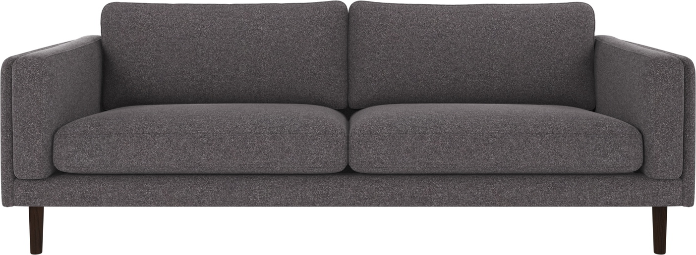 -personers Sofa Rowico Braden Mørkegrå Polyester Brenda Med Lakerede Egetræsben   216ã 78ã 87 Cm