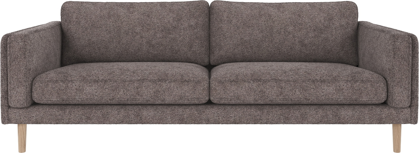 -personers Sofa Rowico Braden Mørkegrå Polyester Med Hvidvaskede Egetræsben 216x87 Cm