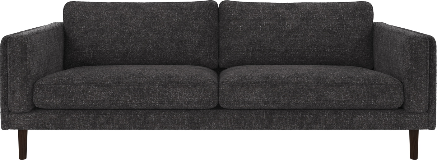 -personers Sofa Rowico Braden Mørkegrå Robin 66 Polyesterstof Fsc-certificeret Stel Lakerede Egetræsben 216x87x78 Cm