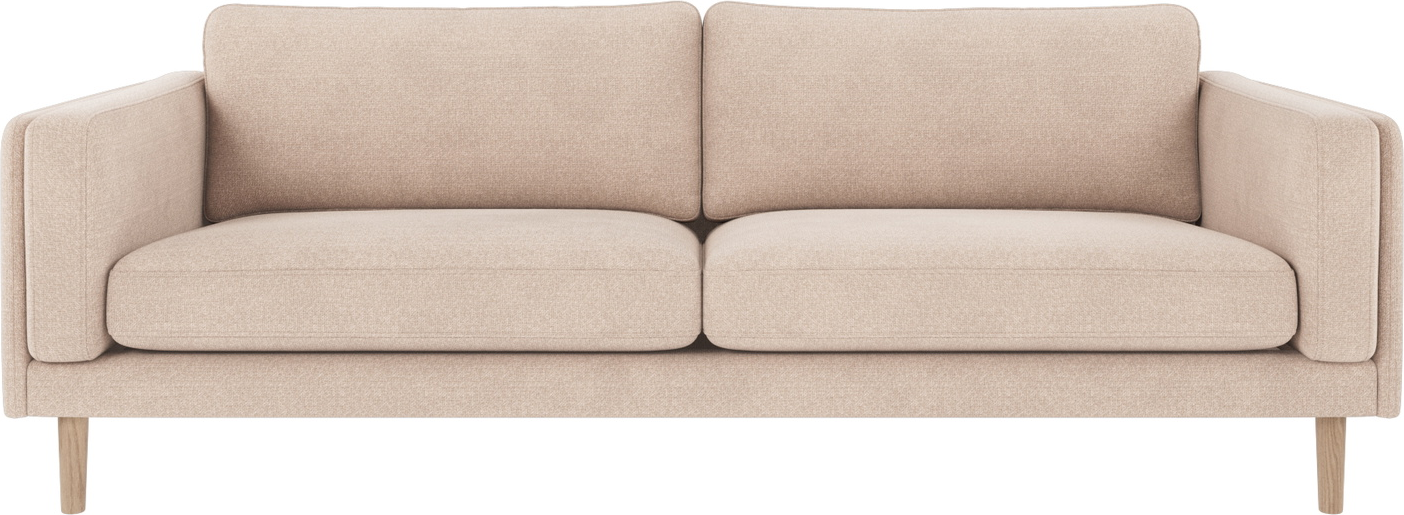 -personers Sofa Rowico Braden Rita   Lys Beige Med Hvidvasket Egetræsstel 216 Cm Bred