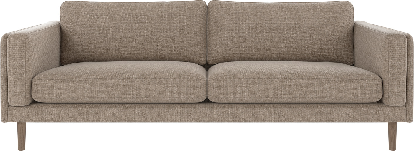 -personers Sofa Rowico Braden Robin 109 Gråbeige Polyester Fsc-mix Træramme Hvidvaskede Egetræsben
