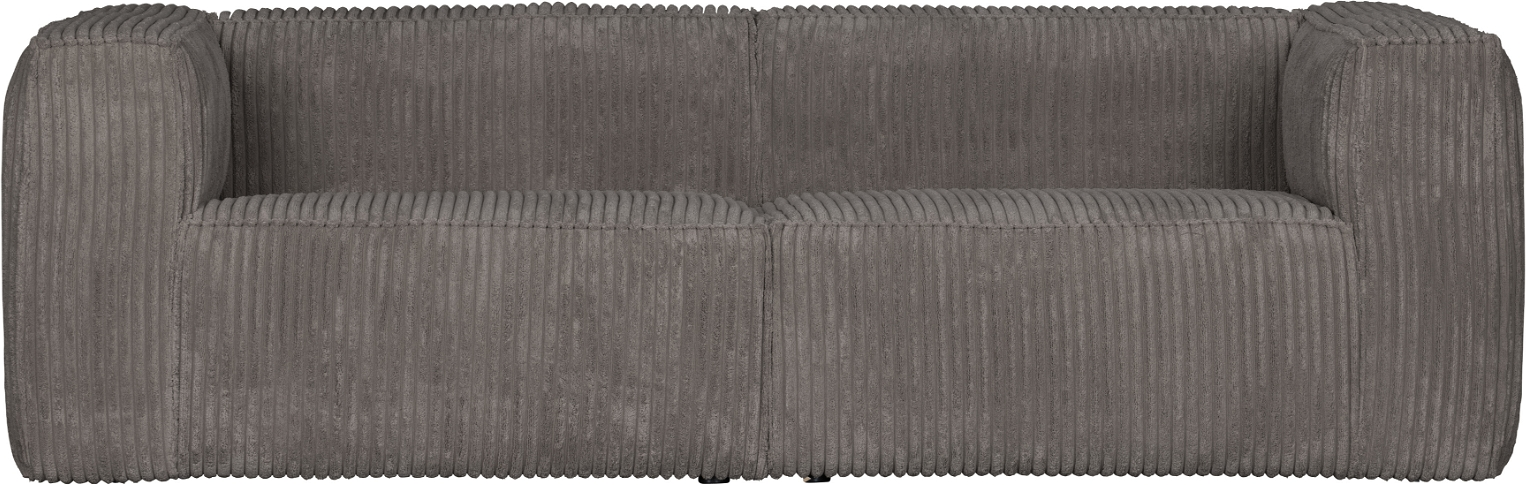 -personers Sofa Woood Exclusive Bean Mørkegrå Ribbet Fløjl H73ã B246ã D96 Cm