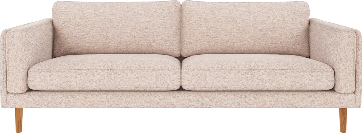 -personers Stofsofa Rowico Braden Max 01 Lys Beige Med Lakerede Egetræsben 216x87x78 Cm
