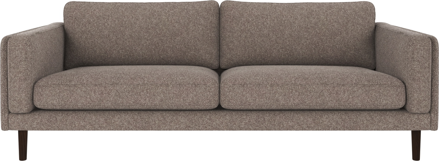 -personers Stofsofa Rowico Braden Mørk Beige Med Hr-skum Og Lakerede Egetræsben B216xd87xh78 Cm