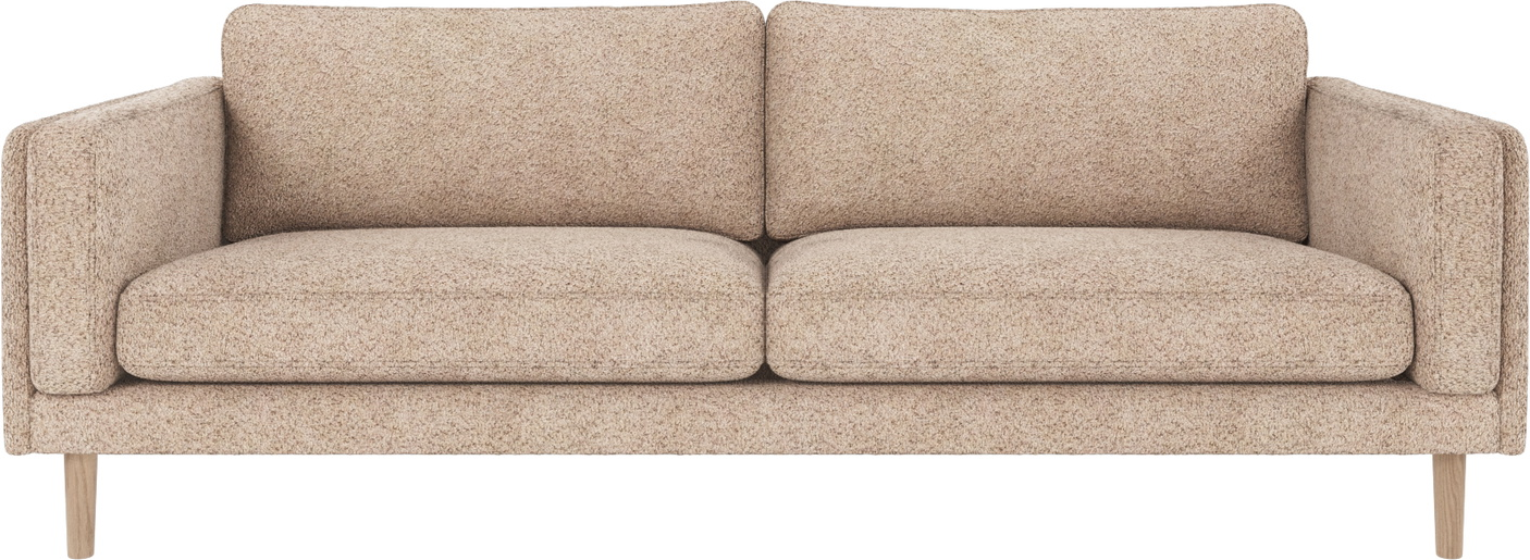 -personers Tresæders Sofa Rowico Braden   Lysebeige Polyester Med Hvidvaskede Egetræsben   Skandinavisk Design  Fsc-mix-certificeret