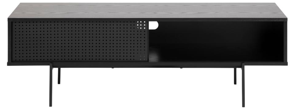 Act Nordic Angus Tv-bord Skydelåge Sort Ask Melamin Og Sort Metal 140x40