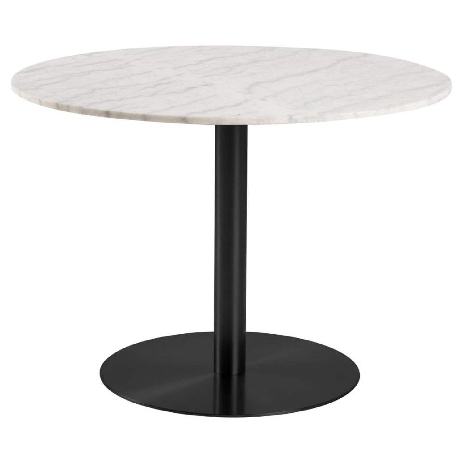 Act Nordic Corby Spisebord Rund Hvid Guangxi Marmor Og Sort Metal ø105