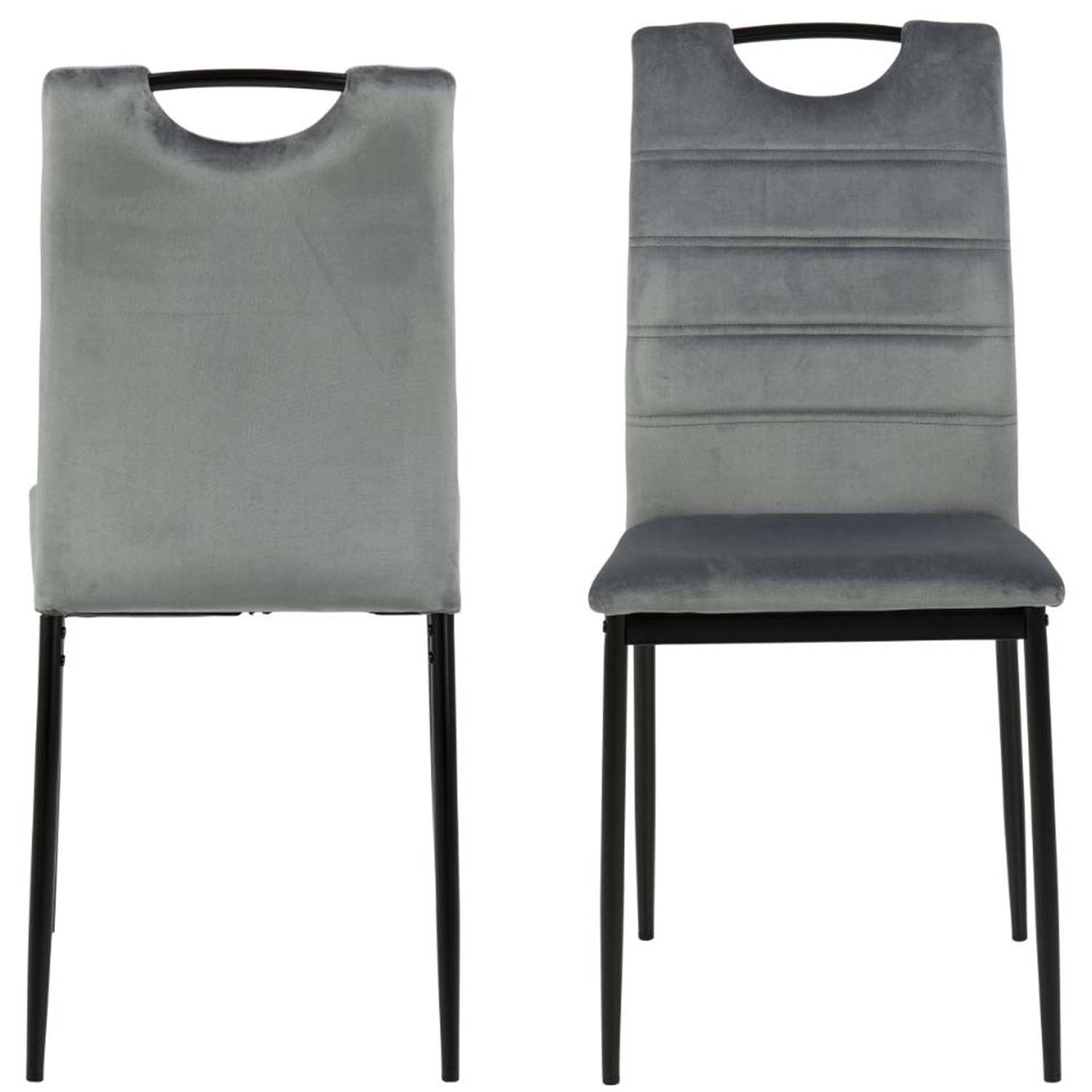 Act Nordic Dia Spisebordsstol Mørkegrå Polyester Og Sort Metal