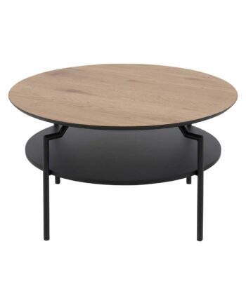 Act Nordic Rund Goldington Sofabord     Hylde Natur Papir Vild Eg  Sort Mdf Og Sort Metal   :80