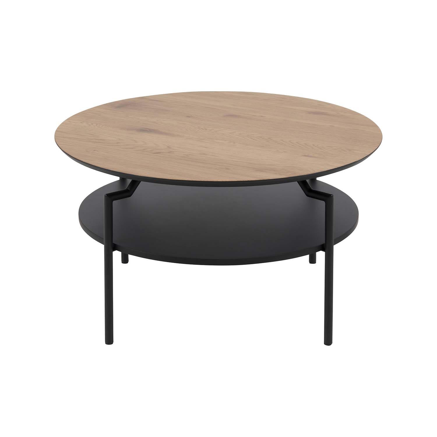 Act Nordic Rund Goldington Sofabord     Hylde Natur Papir Vild Eg  Sort Mdf Og Sort Metal   :80