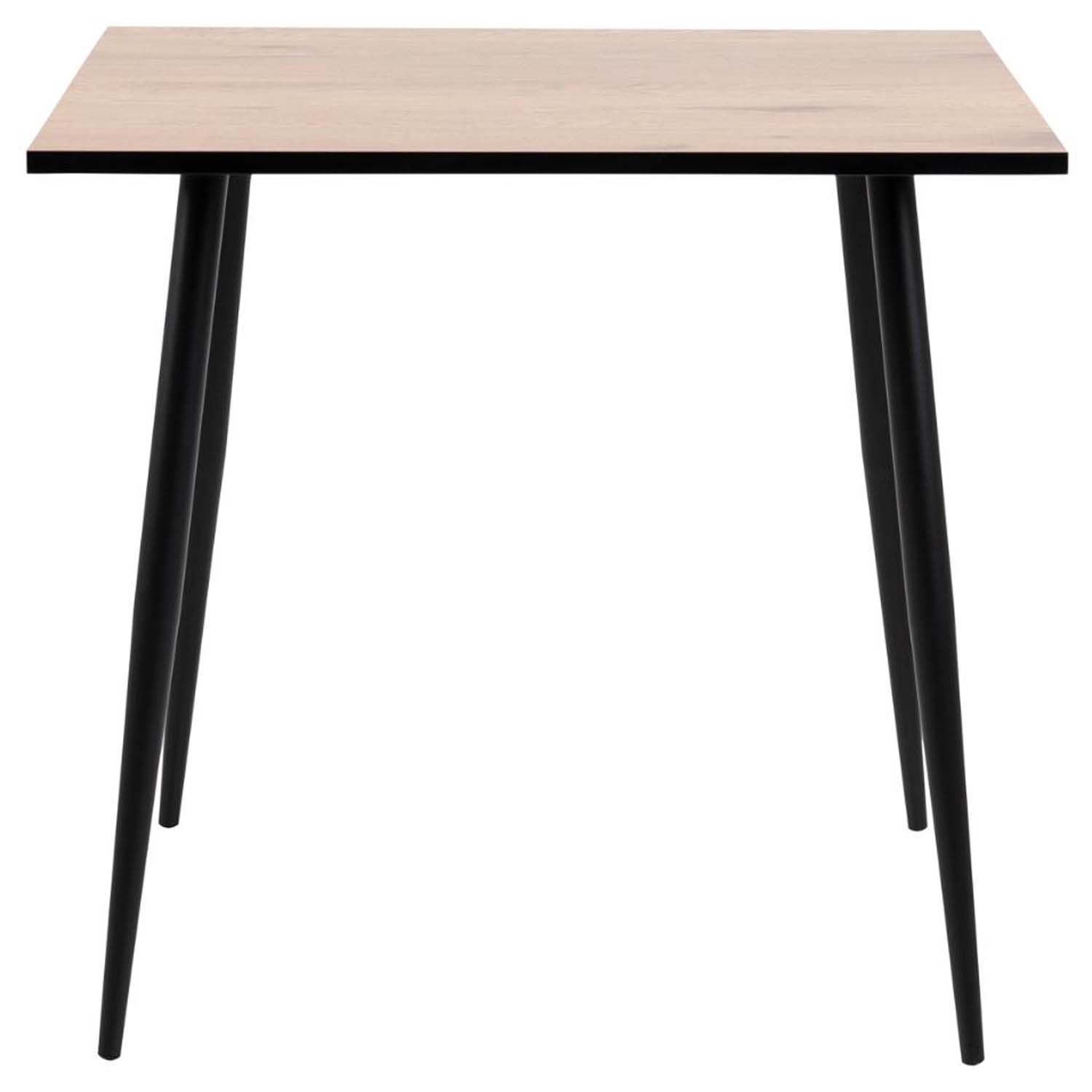 Act Nordic Wilma Spisebord Kvadratisk Natur Vildeg Melamin Og Sort Metal 80x80