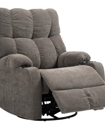 Afslapningsstol Med Fodstøtte  Moderne Loungestol  Drejelig  Op Til 150 Kg  Stålstel  88   96   108 Cm  Lysebrun