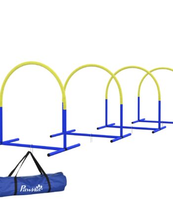 Agility-sæt Til Hunde  Hundetræning    Buer  Til Begyndere  Med Bæretaske  Blå Gul  88   64   95 Cm