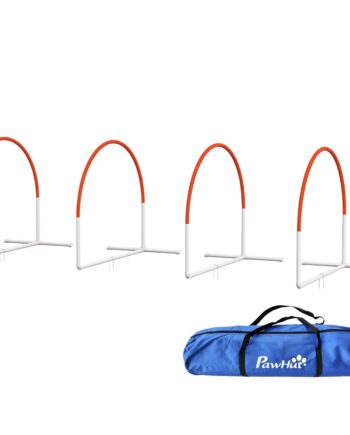 Agilitysæt Til Hunde    Dele  Inklusive Bæretaske  Plastik  89x69x99 Cm  Hvid Orange