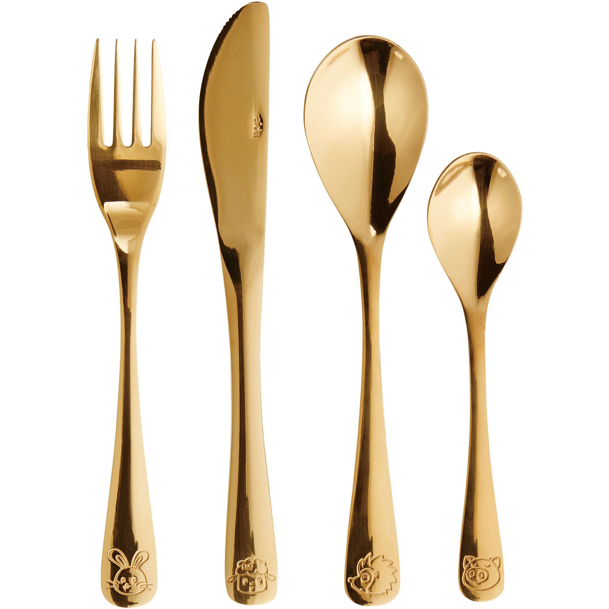 Aida Atelier Børnebestik Dele Guld