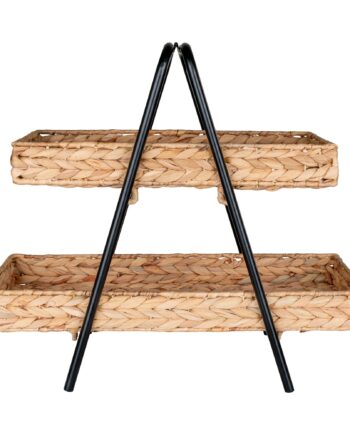 Alfaro Bakke  Bakke   Vandhyacinth Og Metal  Natur Sort  42x23x43   Cm