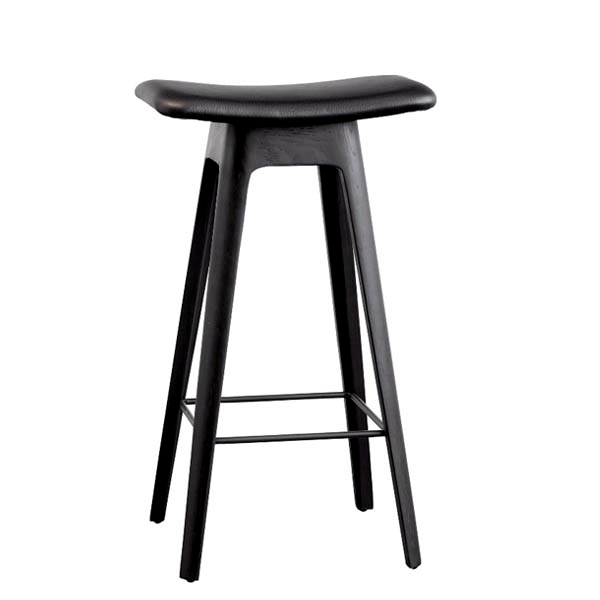 Andersen Furniture Hc1 Barstol Læder Sæde 67 Cm Sortlakeret Eg Sort Lakeret : Erling Christensen Møbler