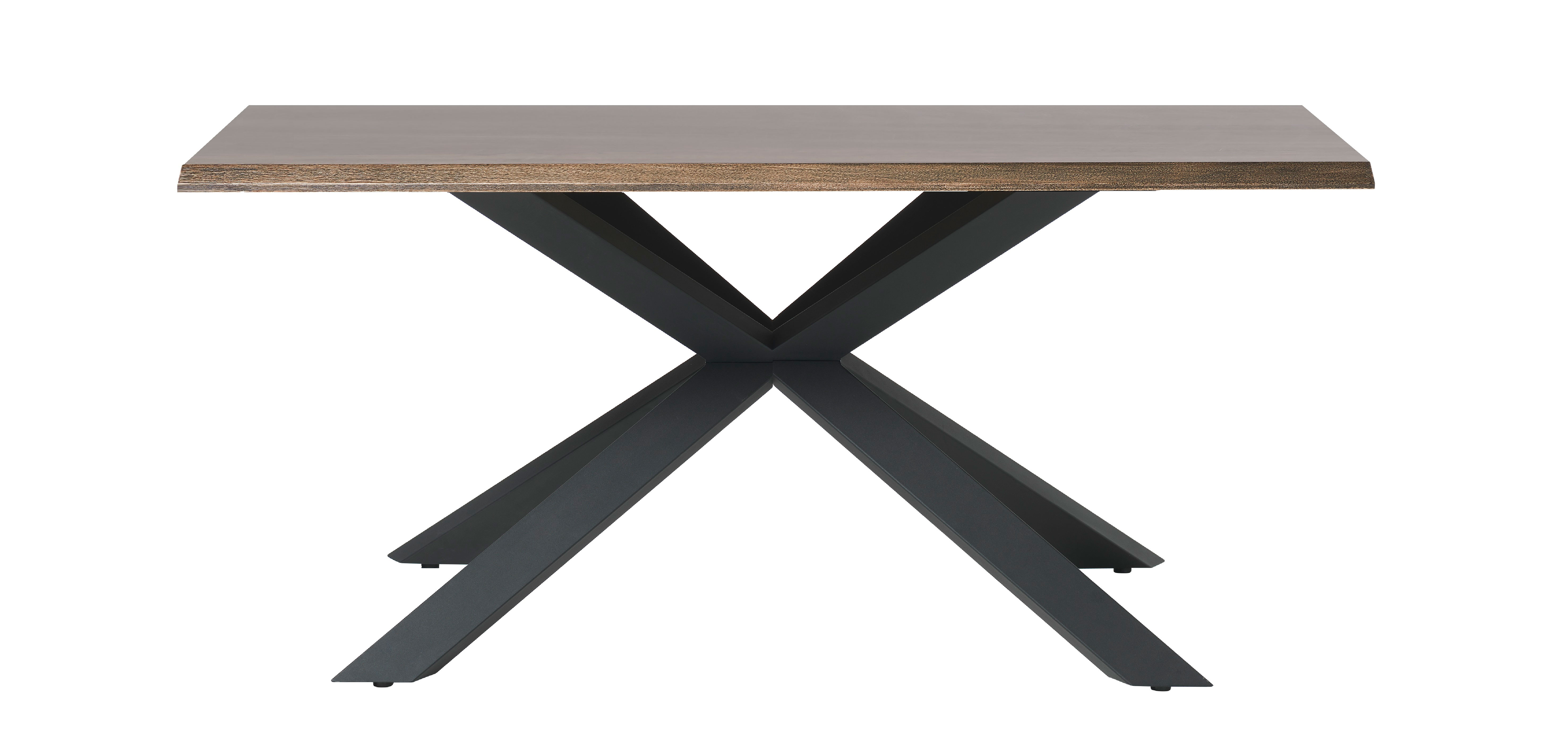 Arno Spisebord     Udtræk Røgfarvet Egefinér Og Sort Metal  90x180